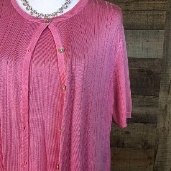 Women's Size XL 1X CASUAL CORNER ANNEX WOMAN 2 Piece Pink Sweater Set - Picture 5 of 7